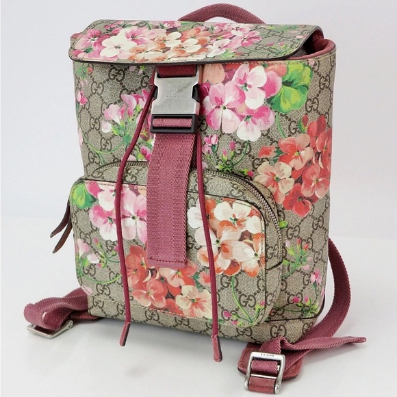 Gucci Floral Backpack - Pink and Brown - Picture 2 of 16